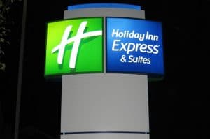 Enterprise LED Signs outdoor illuminated cabinet monument hospitality holiday inn signage 300x199